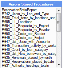 Aurora systems Manager - Databases - 3 panel - Stored Procedures