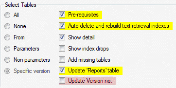 Aurora systems Manager - Selected tables