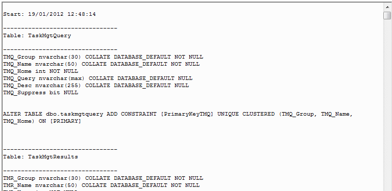 Aurora systems Manager - upgrade schema - log