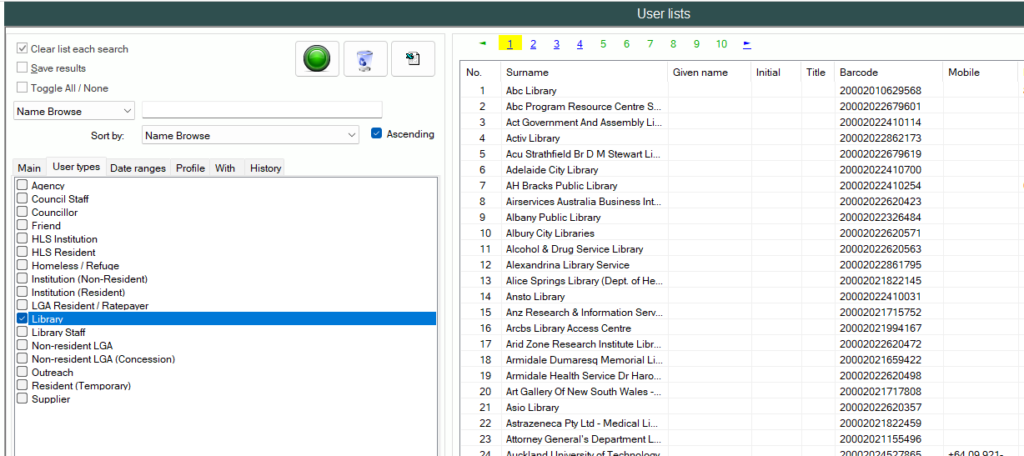 User Lists Screen – Desktop – Aurora Information Technology