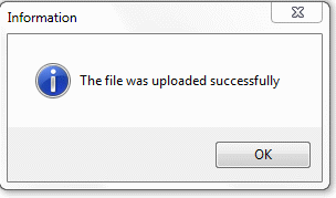 Aurora Ftp Uploader - Success message
