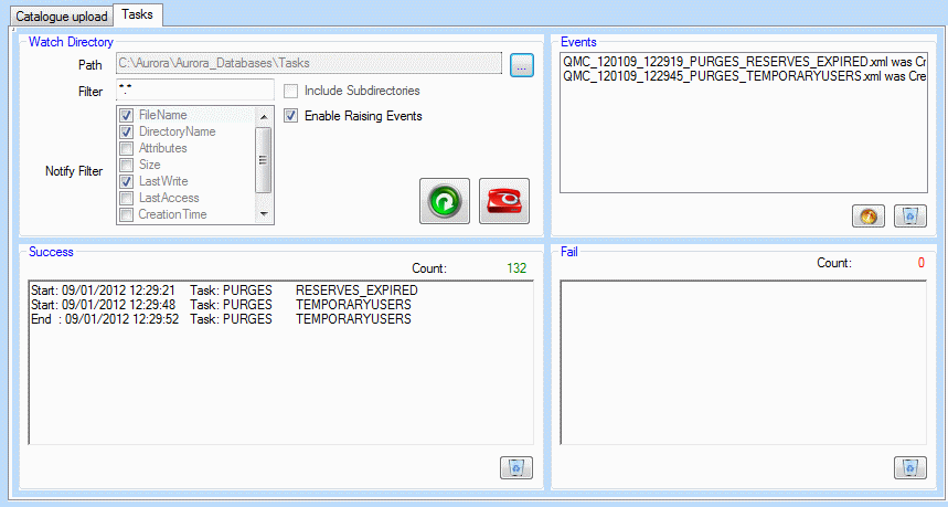 Aurora Watcher - Tasks post 2013 - purges