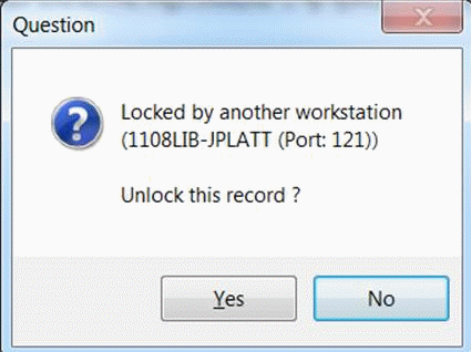 Authority Cataloguing - Locked by another workstation