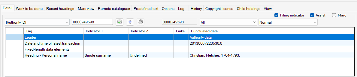 Authority Cataloguing - marc checkbox unticked