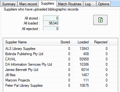 Bibliographic view and load - supplier tab