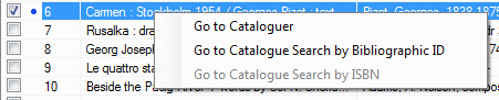 Bibliographic view and load - view marc file - Right click context menu