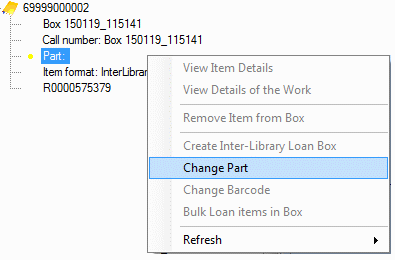 Box of items - change part