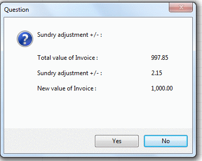 Invoice - Adjust - Question