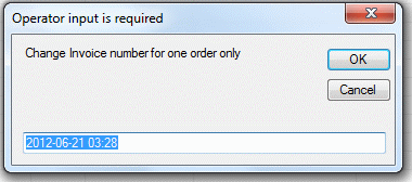 Invoice - for one order only - operator input is required