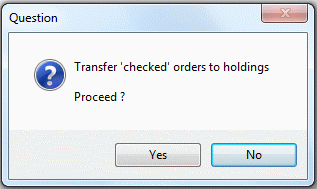 Order List - questions - transfer checked