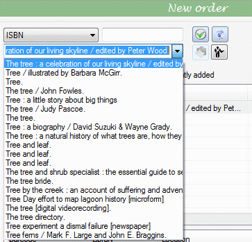 Place an order - Orders Details - search from a work - title search