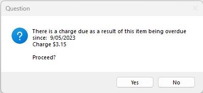 Renew an Item - Questions - Warn if Overdue Charge