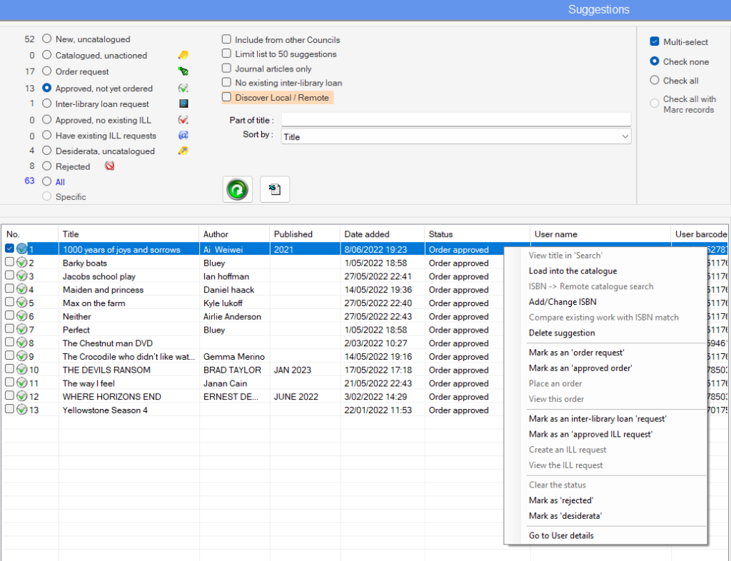 How to | Order Titles from the Suggestion List – Desktop – Aurora ...