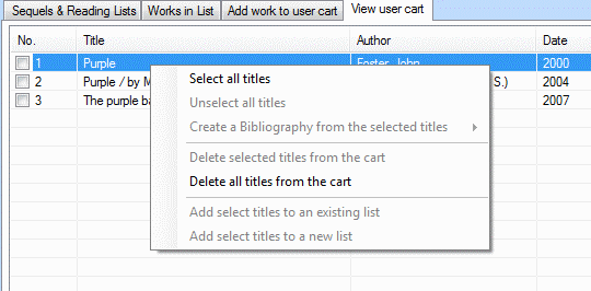 User Cart - Add work to user cart screen - view user cart popup