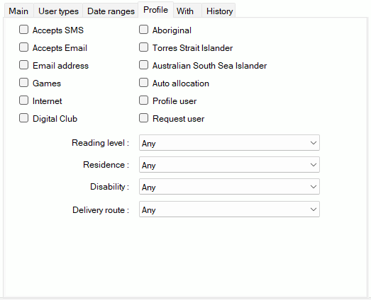 User Lists- Profile tab