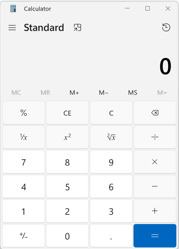 Microsoft calculator