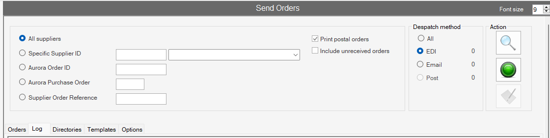 send orders controls