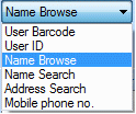 Quick find - Find User - Search dropdown